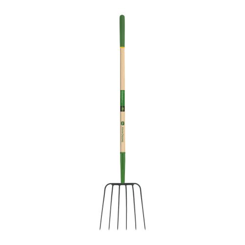 JOHN DEERE BPJ-6E-JD 6 ágú trágyavilla, 120 cm-es prémium keményfa nyéllel, gumírozott markolattal (35132)