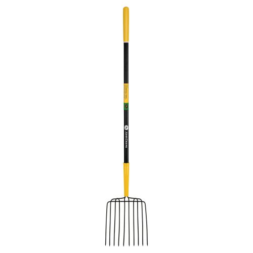 JOHN DEERE BPJ-10LF-JD 10 ágú trágya-szálastakarmány villa, 120 cm-es üvegszálas nyéllel, gumírozott markolattal (35231)