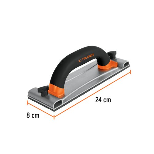TRUPER POLI-9 Alumínium kézi csiszoló talp szivacs betéttel, 8 x 24 cm (100436)