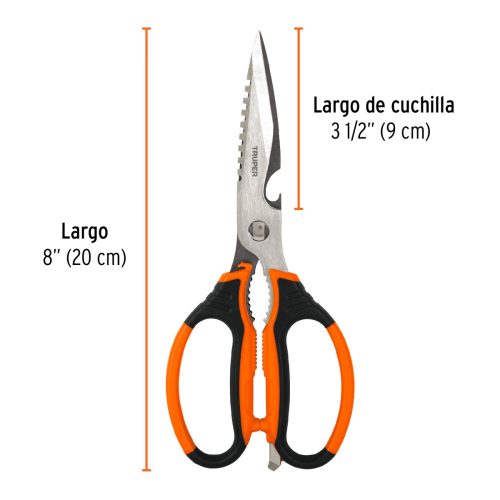 TRUPER TIC-8 Rozsdamentes acél konyhai olló, 20 cm (100449)