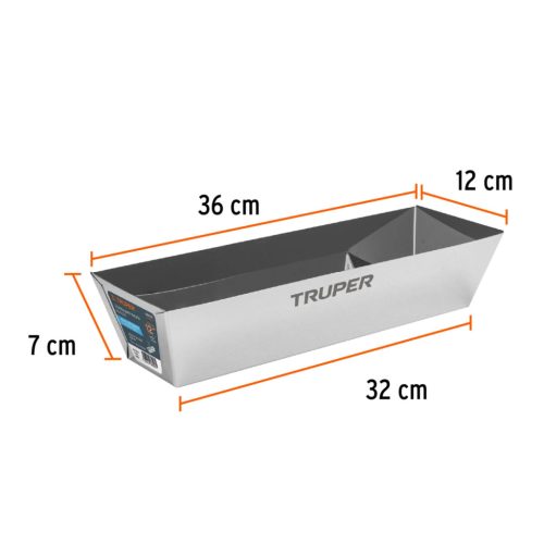 TRUPER CHAR-12 Rozsdamentes gipszkeverő, glettelő tál, 36 cm (100798)