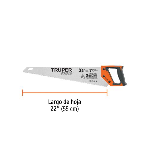 TRUPER STR-22 Rapid rókafarkú fűrész ComfortGrip markolattal, 55 cm, 7 TPI (101870)