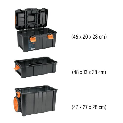 TRUPER CHP-1925R 3 az 1-ben szétcsatolható szerszámosláda kerekekkel (102644)