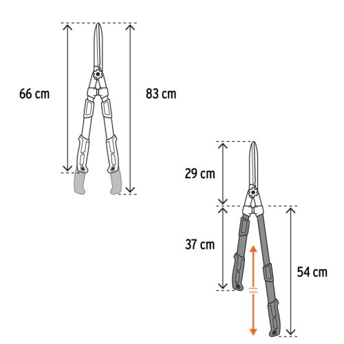 TRUPER TEX-19 Teleszkópos sövényvágó olló 20 cm-es pengével (103837)
