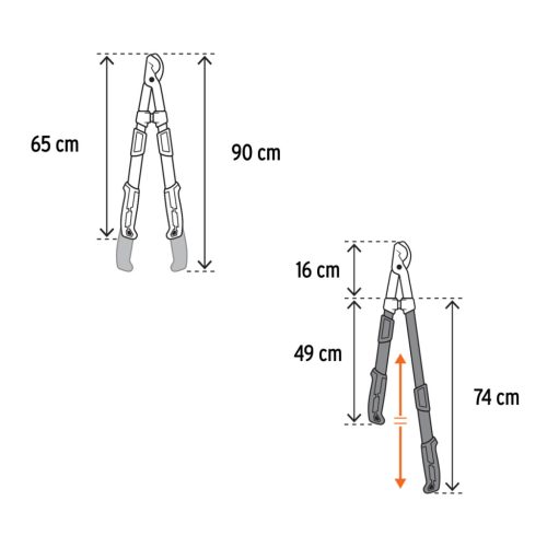 TRUPER TEX-122 Teleszkópos ágvágó, 65-90 cm (103838)
