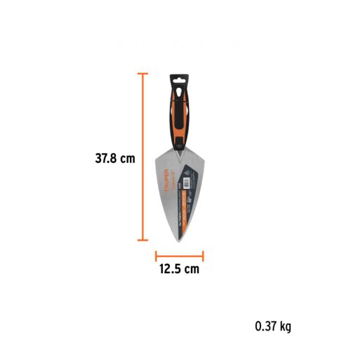 TRUPER CT-10B Hegyes kovácsolt kőműveskanál ComfortGrip markolattal, 25 cm (11232)