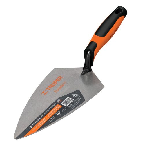 TRUPER CT-11B Hegyes kovácsolt kőműveskanál ComfortGrip markolattal, 28 cm (11234)