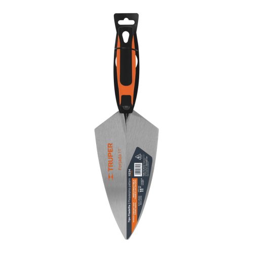 TRUPER CT-11B Hegyes kovácsolt kőműveskanál ComfortGrip markolattal, 28 cm (11234)