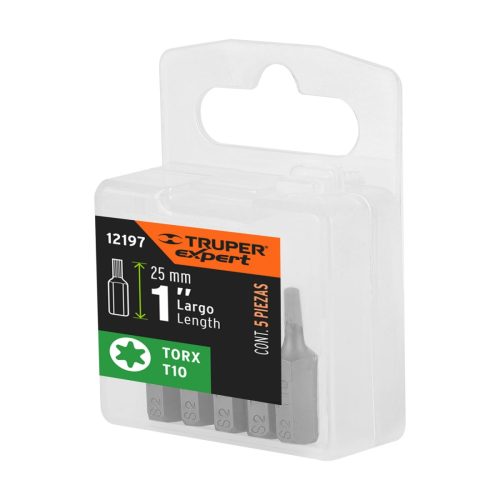 TRUPER EXPERT PUDE-5110 Torx T10 bithegy, 25 mm, 5 darabos (12197) BF25