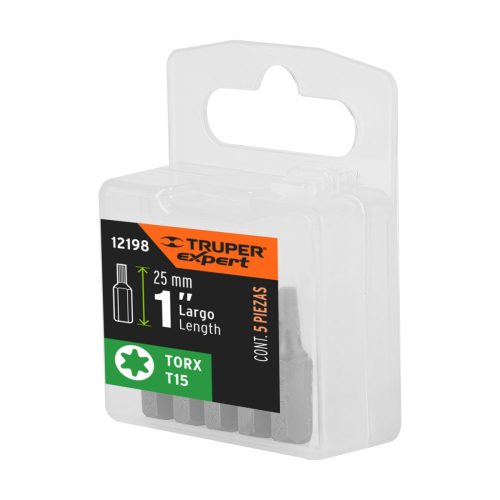 TRUPER EXPERT PUDE-5115 Torx T15 bithegy, 25 mm, 5 darabos (12198) BF25