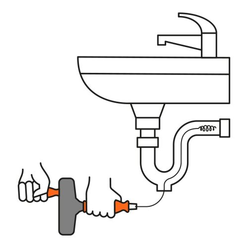 TRUPER DECA-25 Kézi lefolyótisztító spirál dob tekercseléssel, 7,6 m (12279)