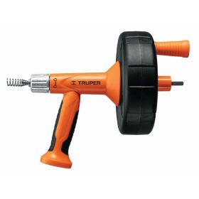   TRUPER DECA-25X Gépi lefolyótisztító spirál markolattal, dob tekercseléssel, 7,6 m (12280)