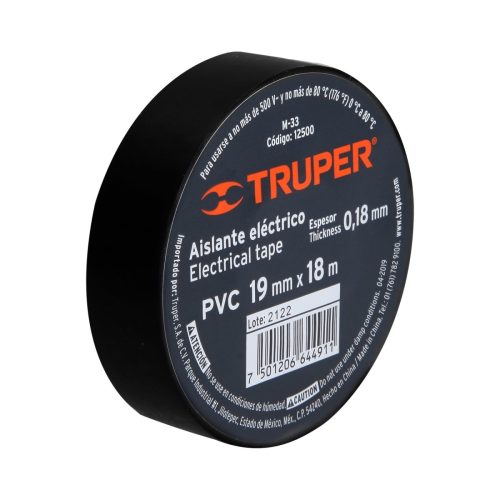 TRUPER M-33 Szigetelőszalag, fekete, 19 mm x 18 m (12500)