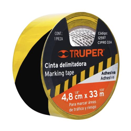 TRUPER CIPRE-33A Sárga - Fekete ragasztószalag, 48 mm / 33 m  (12597)