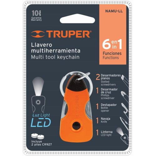 TRUPER NAMU-LL Multifunkciós kulcstartó LED világítással (13336)