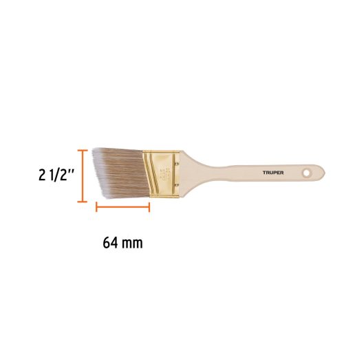 TRUPER BRT-2-1/2AS Ferdén vágott lapos festőecset fa nyéllel, 2-1/2", 65 mm (13340)