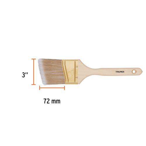 TRUPER BRT-3AS Ferdén vágott lapos festőecset fa nyéllel, 3", 75 mm (13341)