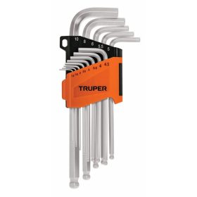   TRUPER ALLX-13M Hosszú gömbvégű imbuszkulcs készlet, 13 darabos, 1,3 - 10 mm (13646)