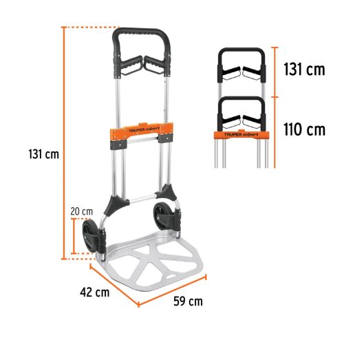 TRUPER EXPERT DIA-200AX Összecsukható alumínium molnárkocsi, 200 kg (14090)