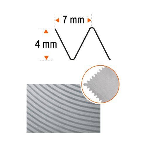 TRUPER LLM-6D Háromszög alakú fogazott glettelő fa markolattal,13 x 28 cm / 7 mm (15409)