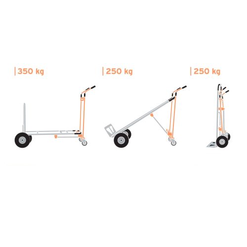 TRUPER DIA-350A3 3 az 1-ben alumínium kézikocsi, Max. 350 kg (16188)