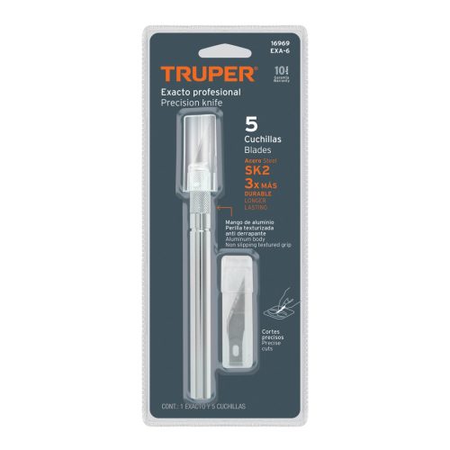 TRUPER EXA-6 Dekorációs kés 5 darab pengével, sniccer (16969)
