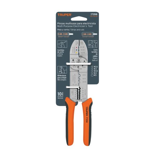 TRUPER PE-CA-10 Többfunkciós krimpelő fogó, 25 cm (17358)