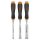 TRUPER JFT-3 Üthető fa véső készlet ComfortGrip markolattal, 12,7/ 19 / 25,4 mm (17759)