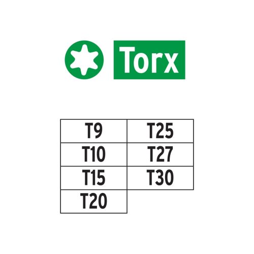 TRUPER EXPERT P7-15T Torx bitkészlet, 25 mm, T9 - T30, 7 darabos (17795)