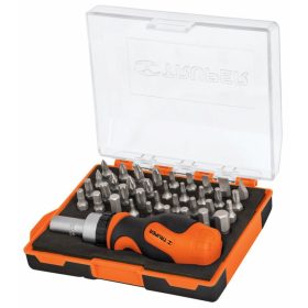   TRUPER DTROM-37 Racsnis mini csavarhúzó készlet, 36 darab bittel, műanyag tárolóban (17845)