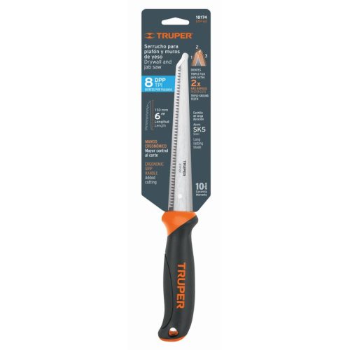 TRUPER STP-6X Gipszkarton fűrész ergonomikus markolattal, 15 cm (18174)