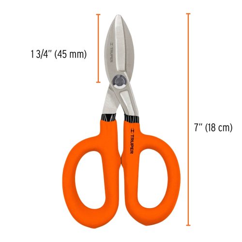TRUPER TH-7 Bádogos olló, egyenes, 18 cm (18520)