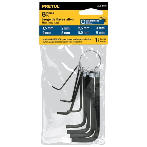 PRETUL ALL-P8M Imbuszkulcs készlett, 8 darabos (21851)