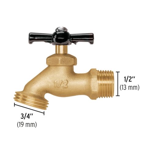 PRETUL LL-JAR-P Sárgaréz kerti csap, 1/2" (22146)