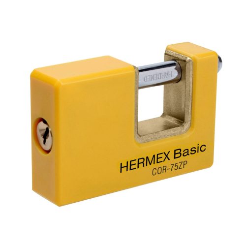HERMEX COR-75ZP Henger zárás "U" lakat, 75 mm, 2 kulcs (23524)