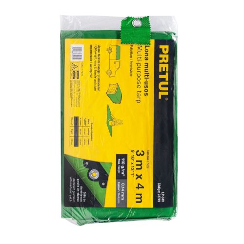 PRETUL LP-34V Ponyva, zöld, 3 x 4 m, 110g/m2  (23749)