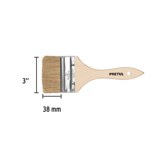 PRETUL BRE-3 Lapos festőecset fa nyéllel, 3", 75 mm (24475)