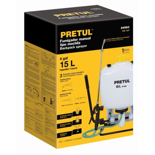 PRETUL FM-15P Háti permetező , 15 L (24583)