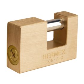   HERMEX COR-75X Henger zárás "U" lakat, 75 mm, 3 db 4 ágú kulccsal  (43353)