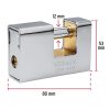 HERMEX COR-80X Acél köpenyes henger zárás lakat, 80 mm, 3 db 4 ágú kulccsal  (43373)