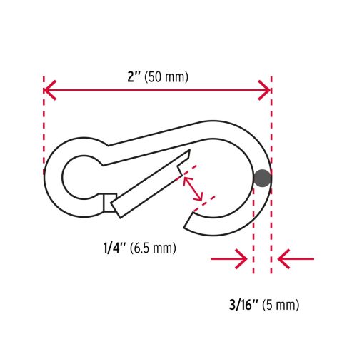 FIERO BMA-3/16 Rugós karabiner, 3/16", 100 kg (44037)