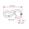 FIERO BMA-5/16Rugós karabiner, 5/16", 230 kg (44039)