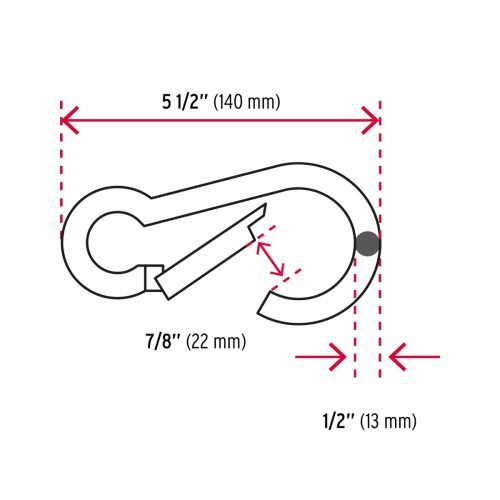 FIERO BMA-1/2 Rugós karabiner, 1/2", 540 kg (44041)