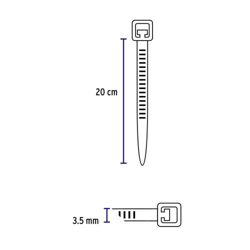 VOLTECK CIN-4020 Kábelkötegelő, fehér, 200 x 3,5 mm, 50 db (44304)