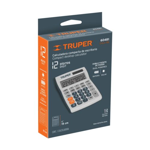 TRUPER CALC-15E 11,5 cm-es asztali számológép (60481)